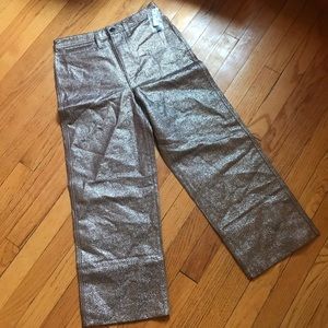 Madewell NWT Metallic Shiny Bronze Emmet Pants!